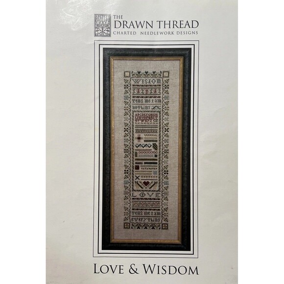 THE DRAWN THREAD CHARTED NEEDLEWORK DESIGN: LOVE & WISDOM COUNTED CROSS STITCH - Picture 1 of 2